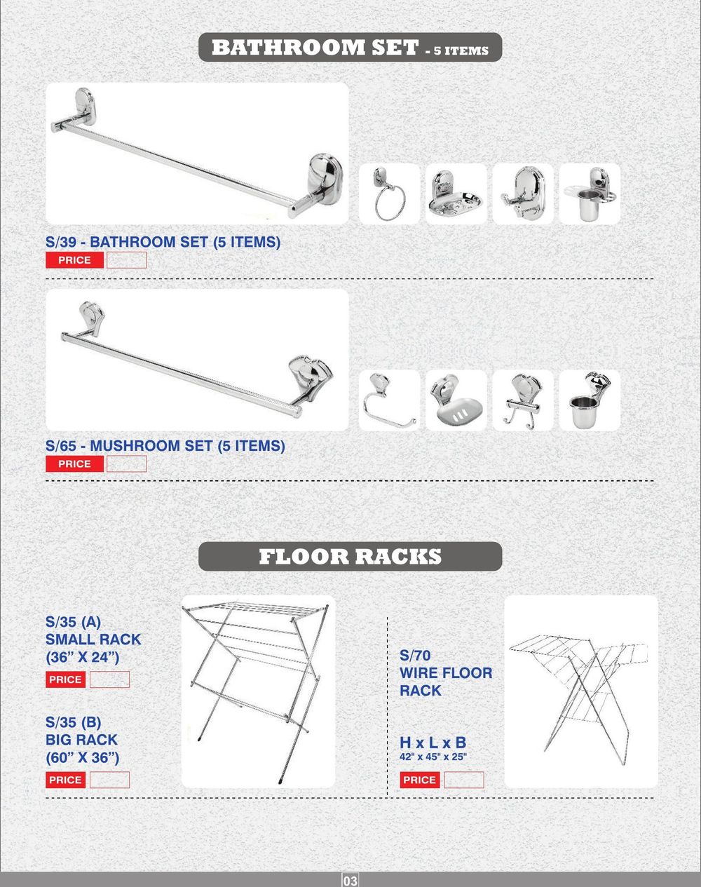 Krish Enterprise stainless steel bathroom accessory set